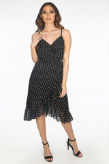 Polka Dot Wrap Cami Dress