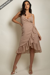 Polka Dot Wrap Cami Dress