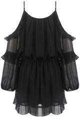 Chiffon Cold Shoulders Dress