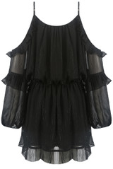 Chiffon Cold Shoulders Dress