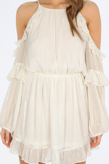 Chiffon Cold Shoulders Dress