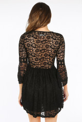 V Neck Lace Smock Dress