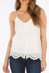 Broderie Anglaise Buttoned Cami