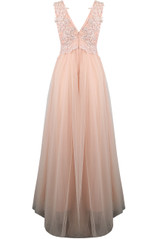 Crochet Plunge Bodice Tulle Maxi