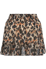 Leopard Frill Trim Mini Skirt