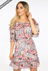 Floral Off Shoulder Skater Dress