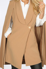 Tailored Long-line Cape Blazer - 6 colours