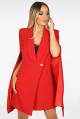 Tailored Long-line Cape Blazer - 6 colours