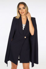 Tailored Long-line Cape Blazer - 6 colours