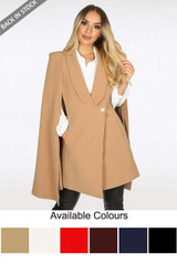 Tailored Long-line Cape Blazer - 6 colours