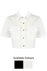 Dip Hem Cropped Shirt