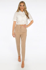 Dip Hem Cropped Shirt