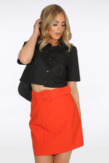 Dip Hem Cropped Shirt