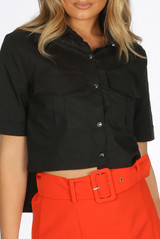 Dip Hem Cropped Shirt