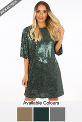 Sequin Oversize Tee Dress