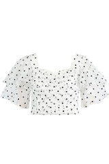 Polka Dots Net Overlay Sweetheart Top