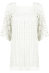 Embroidered Mesh Shift Dress