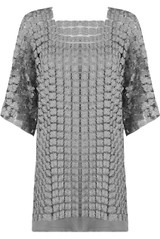 Embroidered Mesh Shift Dress