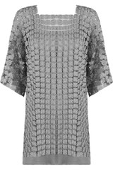 Embroidered Mesh Shift Dress