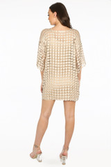 Embroidered Mesh Shift Dress