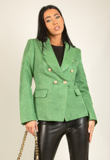 Knitted Hopsack Double Breast Blazer