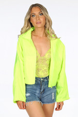 Neon Hooded Rain Jacket