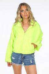 Neon Hooded Rain Jacket