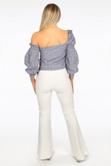 One Shoulder Check Blouse (2 Colours)