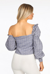 One Shoulder Check Blouse (2 Colours)