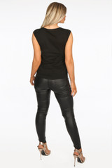 'PARIS' Gold Sequin Trim Slogan Tee