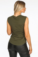 'PARIS' Gold Sequin Trim Slogan Tee