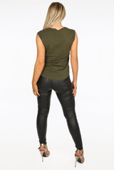 'PARIS' Gold Sequin Trim Slogan Tee