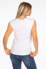 'PARIS' Gold Sequin Trim Slogan Tee