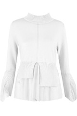 Tulle Hem Mock Neck Jumper