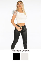 Puffed Short Sleeves Crop Top