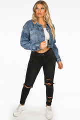 Blue Denim Side Pocketed Coat