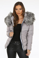 Faux Fur Hooded Puffer Jacket