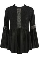 High Neck Floral Lace Tops