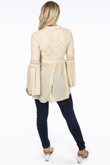 High Neck Floral Lace Tops