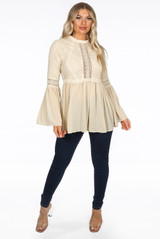 High Neck Floral Lace Tops