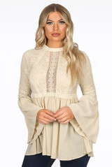 High Neck Floral Lace Tops