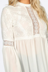 High Neck Floral Lace Tops