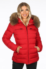 Fur Hood Puffer Jackets with Zipped Pockets
