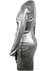 Foil Drape Slinky Dress