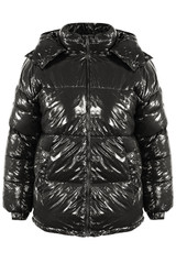 Shiny Funnel Neck Quilted Jacket