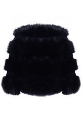 Cropped Super Soft Faux Fur Tier Coat