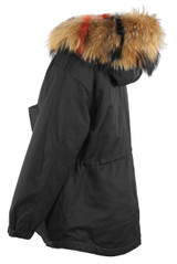 Natural Fur Hood Parka Coat