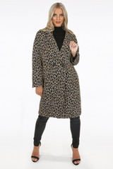 Animal Print Double Breast Overcoat