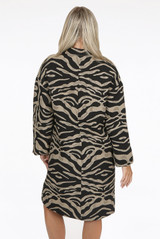 Animal Print Double Breast Overcoat