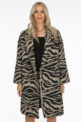 Animal Print Double Breast Overcoat